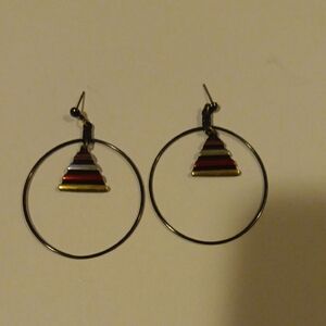 Vintage Black Hoop Earrings